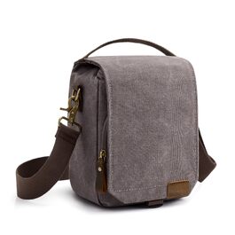 Сумка для фотоапарата S-ZONE Canvas DSLR/SLR водостійка сіра через плече