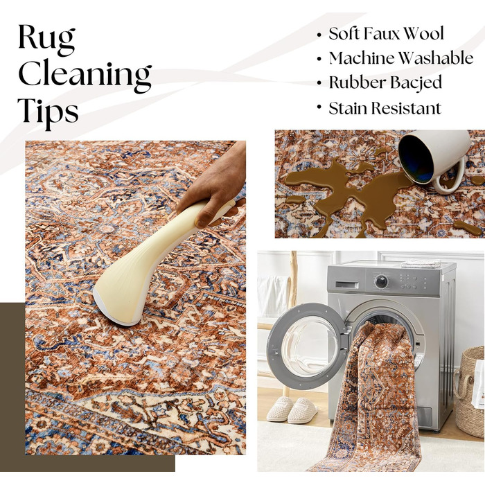 Килим миючий, штучна вовна, світло-бежевий, 305x244 см, для дому (спальня, їдальня)