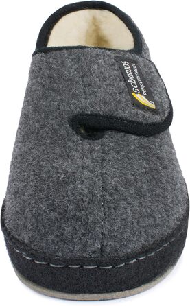 Чоловічі фетрові домашні тапочки Schawos 6064, теплі, з вовняним утеплювачем, неслизькі, на липучці, 41 EU, темно-сірі
