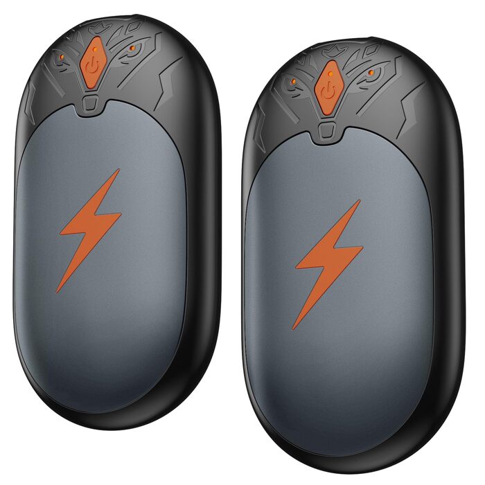 Електричні грілки для рук 2 шт. - Ultraleicht, перезаряджаються, портативні, 3 режими нагріву, до 24 годин, багаторазові USB грілки для рук для активного відпочинку взимку (сірий)