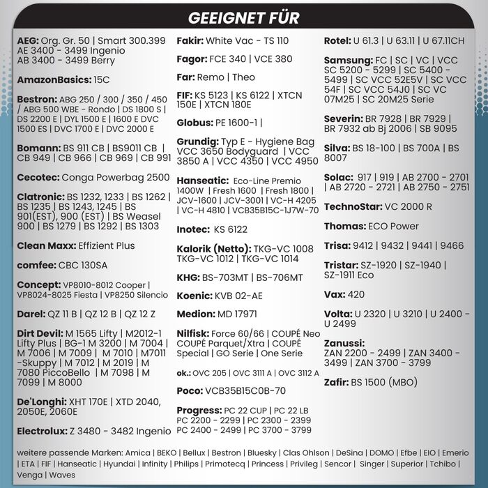Набір фільтрів McFilter для пральних машин (12 шт.) | Ø 32/35 мм | Універсальний (Bosch, Siemens, Miele, Kärcher, Rowenta, Severin, AEG, Grundig)