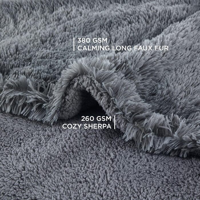 Водонепроникний коврик для собак BEDSURE 100x120 см - м'який, плюшевий, для великих собак та котів, сірий