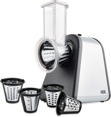 Електричний овочевий слайсер | Тертка для овочів та фруктів | 500 Вт | 4 насадки | Для моркви, огірків, горіхів та сиру