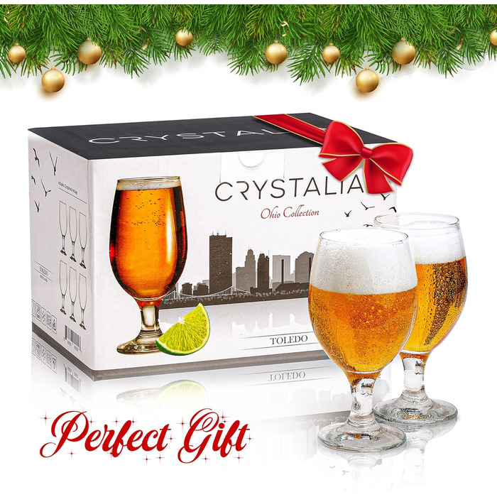 Volarium CRYSTALIA Luxus: Набір з 6 келихів для пива, 400 мл, без свинцю, келихи для крафтового пива, IPA, бельгійського стилю