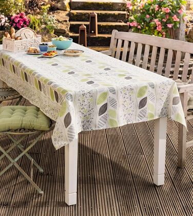 Large outdoor tablecloth, 240 cm long, stain-resistant, weatherproof for outdoor use, for garden, balcony & terrace, garden table cover … (135x240 cm)