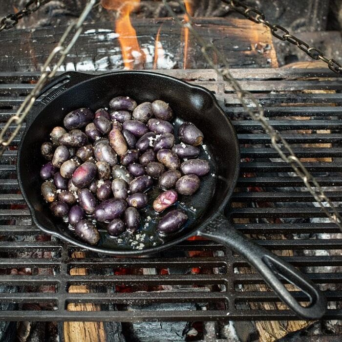 Petromax Frying Pan with Handle - Frying pan made of cast iron suitable for all types of grills and stovetops, gas flames, ovens, or outdoor cooking - Searing, simmering, and roasting with a non-stick effect - Diameter (25 cm)