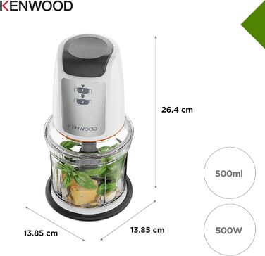 Блендер Kenwood Easy Chop CHP61.100WH - міні-подрібнювач, 500 Вт, білий
