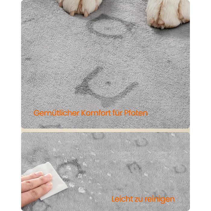 Водонепроникний килимок для собак Feandrea, 2 шт., 122 x 91 см, XL, з антиковзаючим покриттям, для собак, котів, кроликів, сірий