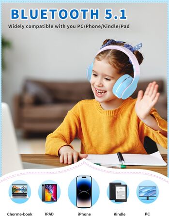 Дитячі навушники Xunpuls Bluetooth Over-Ear з мікрофоном (синій)