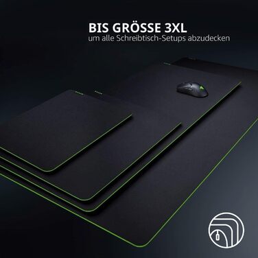 Ігровий килимок для миші Razer Gigantus V2 Large (450 x 400 x 3 мм) — текстурований мікротканинний килимок з протиковзанням, чорний
