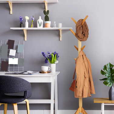 Relaxdays Bamboo Coat Rack