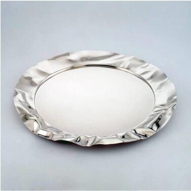 Alessi 90039 Round Tray, Stainless Steel, Silver, 7 x 44.5 x 14.5 cm, Units, 1.0