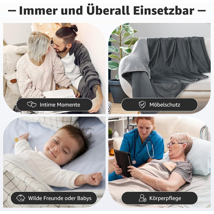 Водонепроникний плед Pick for Life: двосторонній фланцевий плед для собак, подорожей, дому, авто. 102x152 см, сірий/сірий