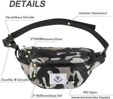 Чоловіча/Жіноча поясна сумка 2L 4Monster, водонепроникна, ультралегка, для туризму, подорожей, спорту, армійного стилю (Хакі)