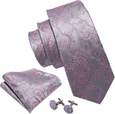 Краватка Barry.Wang з нагрудною хустиною та затискачем для краватки в комплекті, візерунок пейслі