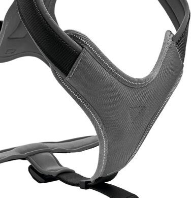 Нашийник для собак HUNTER Neopren, M/1 (L-XL), чорний/сірий, з 3M Scotchlite, нейлон, комфортний