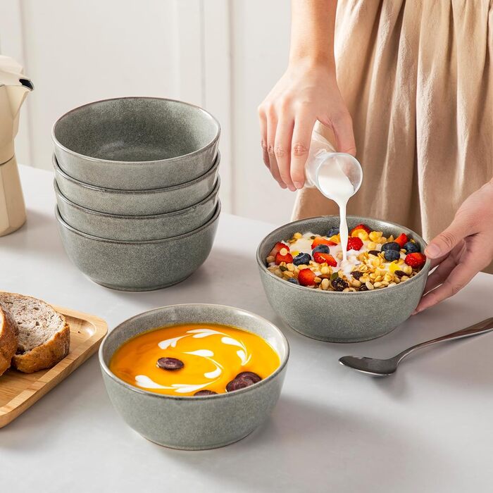 Набір посуду Steingut vancasso ANYA (48 предметів) - 6 осіб, сучасний сервіз з тарілок, десертних тарілок та мисок, коричневий. Підходить для миття в посудомийній машині та використання в мікрохвильовій печі.