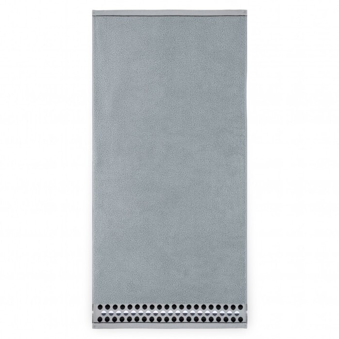 Великий банний рушник ZWOLTEX ZEN 2 з вишивкою, сірий, 450г, 70x140см