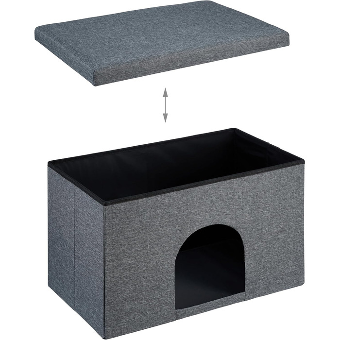 Кігтеточка-будиночок Relaxdays для котів та собак, сіра, 38,5x64,5x37,5 см