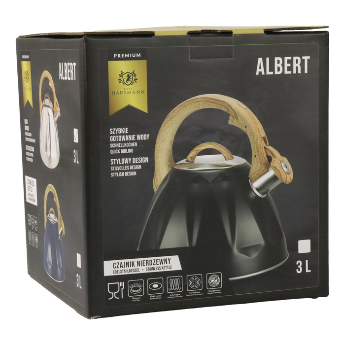 Класичний сталевий чайник Karl Hausmann, 3 л, сірий