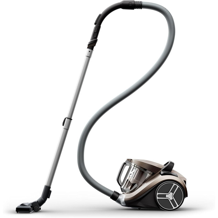 Пилосос Rowenta Compact Power XXL Animal без мішка, 900 Вт, 3-рівнева фільтрація, великий об’єм, радіус 8,8 м, насадки для шерсті тварин, паркету та щілин, бронзовий