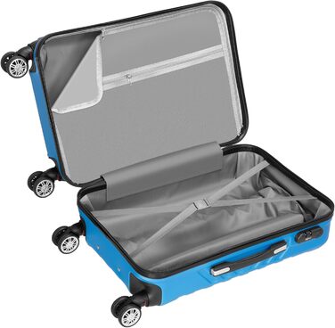 Набір валіз Zelsius 3 шт., блакитний | ABS, з кодовим замком, роздільниками всередині, для ручної поклажі, великий, комплект багажу