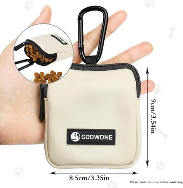 Сумка для ласощів для собак COOWONE з кликером, водонепроникна, з тримачем для пакетів, чорно-бежева