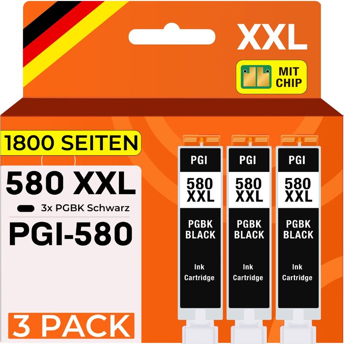Картриджі Supply Guy 580XXL PGBK (чорний), сумісні з Canon PGI 580 XXL для Pixma TS705, TS6350, TS8350, TR8550, TS9550 та інших (набір 3 шт.)