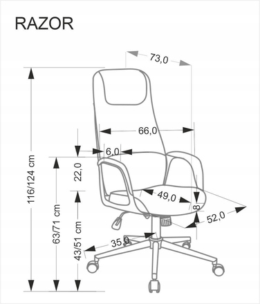 Офісне крісло RAZOR бежеве, обертове, з функцією Multi-block
