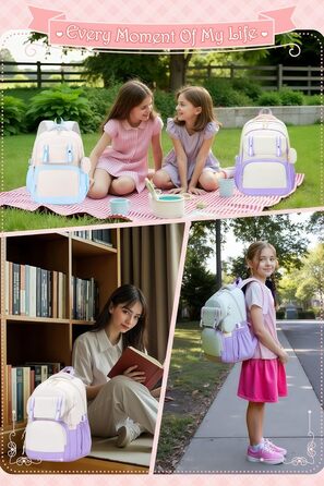 Шкільний рюкзак Aryan для жінок, підліток, дівчата, хлопці. Легкий, з відділенням для ноутбука, для подорожей, навчання, роботи (фіолетовий)