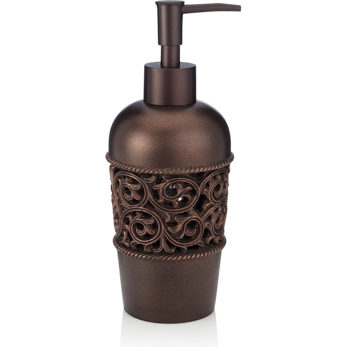 Набір аксесуарів для ванної кімнати Essentra Home, бронза (4 шт): тримач для зубних щіток, дозатор для лосьйону, склянка, мильниця