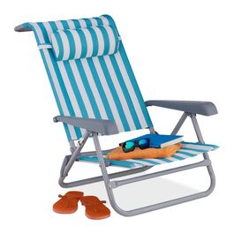 Relaxdays Складаний шезлонг з подушкою для шиї