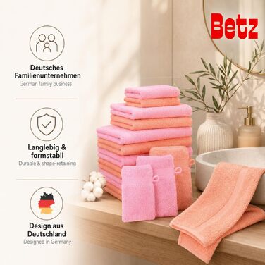 Набір рушників Betz Palermo, 100% бавовна, 10 предметів (бірюзовий та сірий), преміум якість
