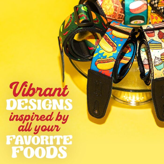 Гітарний ремінь Levy's Musikinstrumente з поліестеру, 5,1 см, з мотивом пончиків (65 дюймів, пончики)