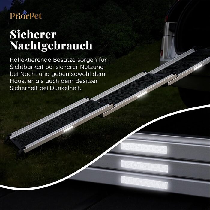 Трампліна для собак у машину, складана, стабільна, до 90 кг, для SUV та легкових авто, телескопічна алюмінієва, зелена, з кліпсою