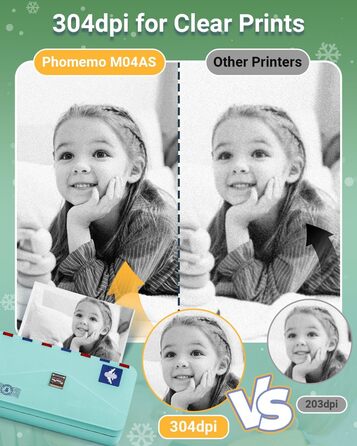 Phomemo Mini M04AS: Портативний Термопринтер Bluetooth для iOS/Android, 15/53/80/110 мм, 300DPI, для документів, фото, етикеток