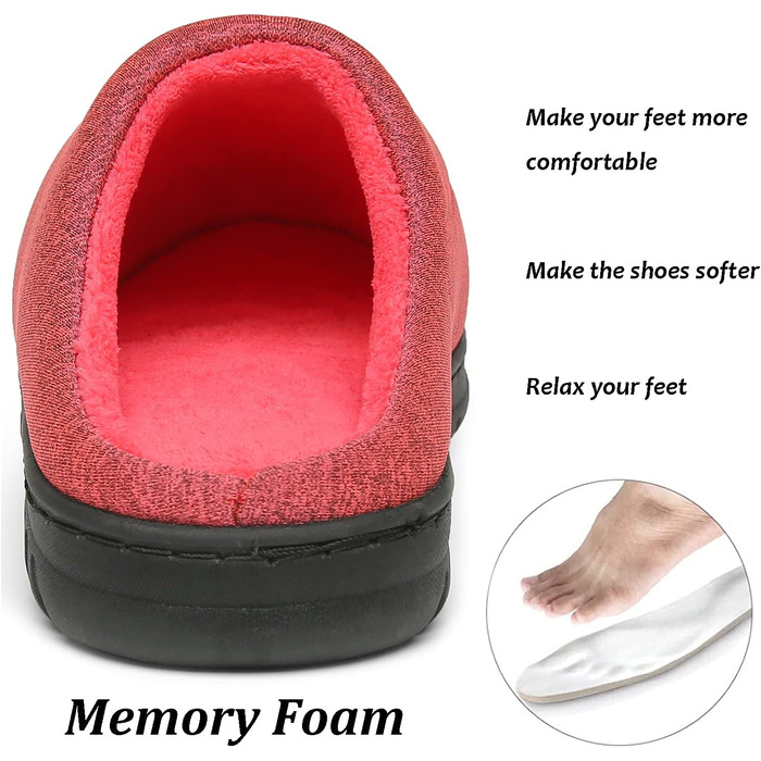 Тапочки зимові для дому жіночі/чоловічі, тепла піна пам'яті, бавовна, рожевий (36/37 EU)