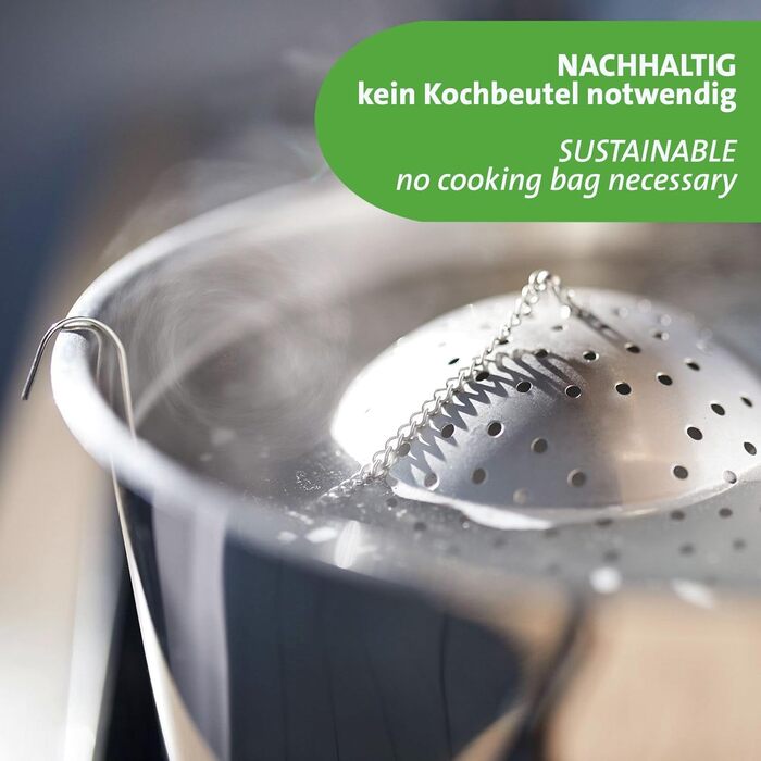 Westmark Rice Ball – practical sieve for cooking rice, ideal for preparing sushi, jasmine or basmati rice, also usable as a spice sieve – stainless steel, 1 liter