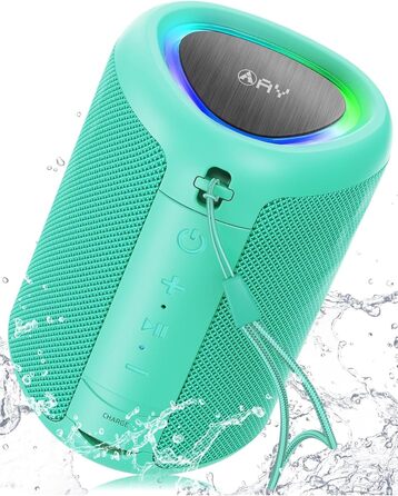 Портативна Bluetooth колонка AY з підсвічуванням, IPX5, 24 годин роботи, AUX/TF, стерео-паринг, для дому та відпочинку (світло-зелена)