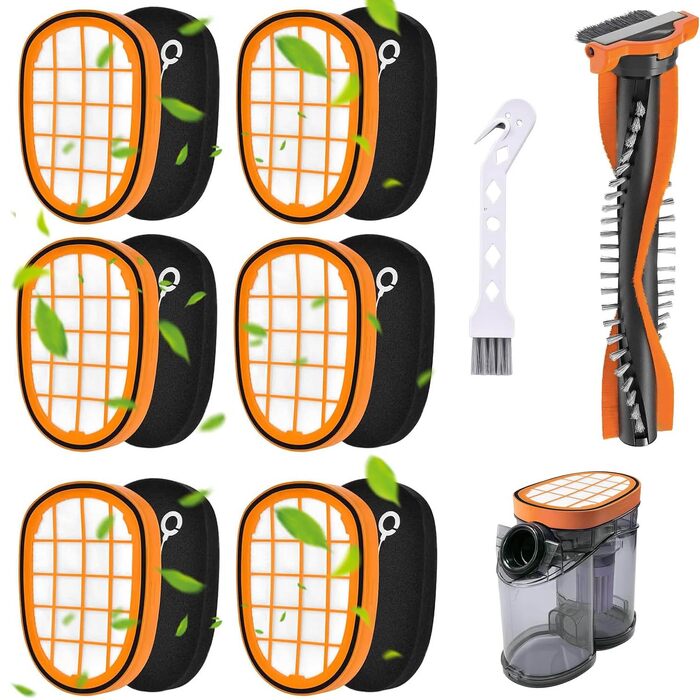 Набір фільтрів для пилососа Philips SpeedPro Max (8 шт): 6 фільтрів, щітка SpeedPro Max та щітка для чищення, сумісні з FC6812, FC6814, FC6822, FC6823, FC6908, FC6827