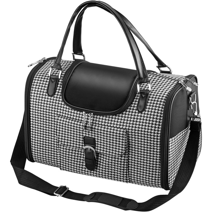 Транспортна сумка для собак та котів, переноска для тварин, дихаюча, з плечовим ременем та кишенями, до 5 кг (40x26x20 см)