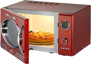Мікрохвильова піч Melissa Retro 16330129 – 23 літри, 1000 Вт, з грилем, металевий колір