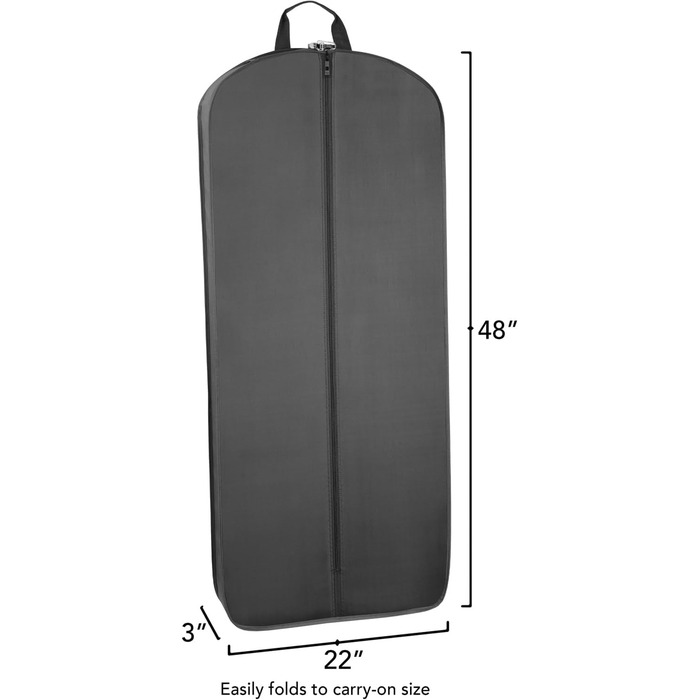 Чохол для костюмів та одягу WallyBags 510 Black 48 дюймів, чорний, з підкладкою, складаний