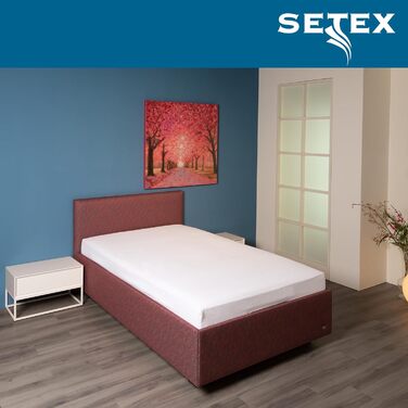 SETEX Molton Quilted Mattress Protector, 180 x 200 cm, Mattress Cover made of 100% Cotton, Basic, White