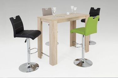 Miranda Bar Stool - Adjustable Height, 360° Swivel, Faux Leather - Black