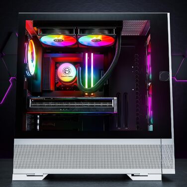 Корпус для ПК GameMachines Element Snow Edition ATX з 3 RGB вентиляторами, білий