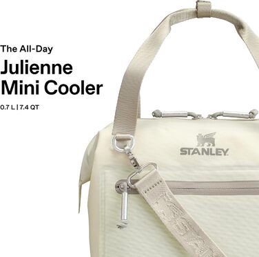 Термосумка Stanley 1913 All-Day Julienne Maxi 7.0L бежева - велика сумка-холодильник з переробленного поліестеру, ручка для перенесення, сітчасті кишені