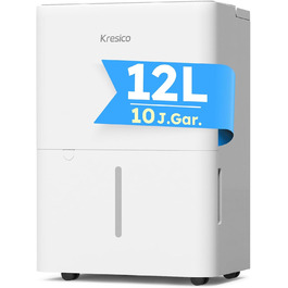 Електричний осушувач повітря Kresico 12L з таймером, фільтром та зливом, гарантія 10 років