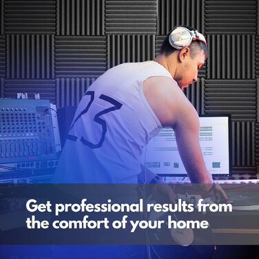 Акустичні панелі для звукоізоляції стін, 48 шт, 30x30x3 см, шумопоглинаючий поролон для студії звукозапису, антрацит (сірий), з клеєм