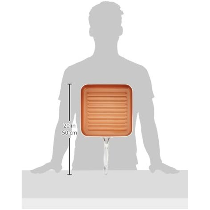 Сковорідка гриль GOTHAM STEEL з антипригарним покриттям Ti-Cerama, мідно-алюмінієва, 10.5 дюймів, коричнева